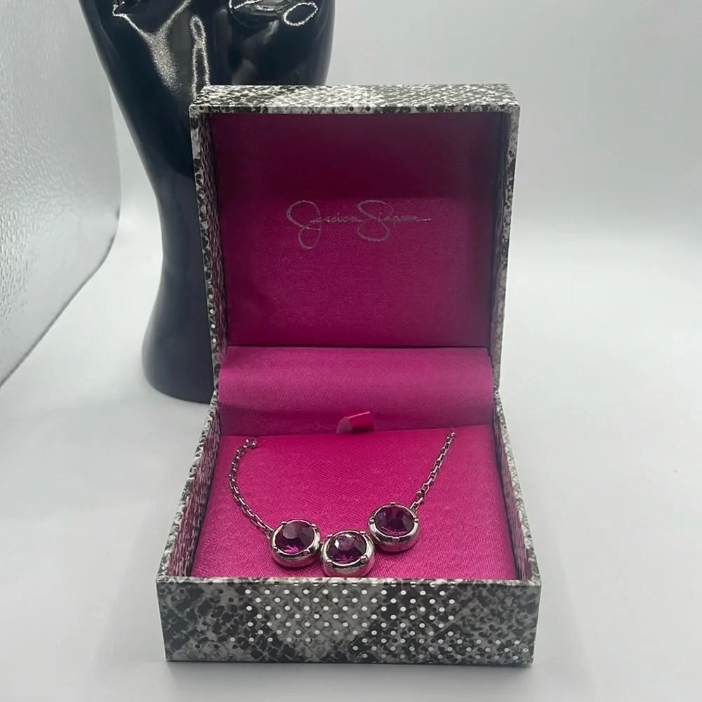 Jessica Simpson Purple Crystal Pendant Necklace